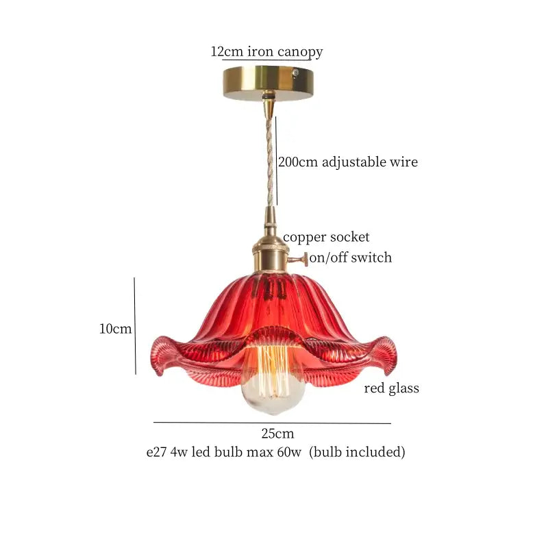 Red Glass Pendant Lamp