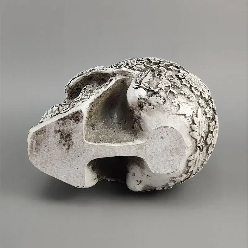 Silver Carved Skull Figurine