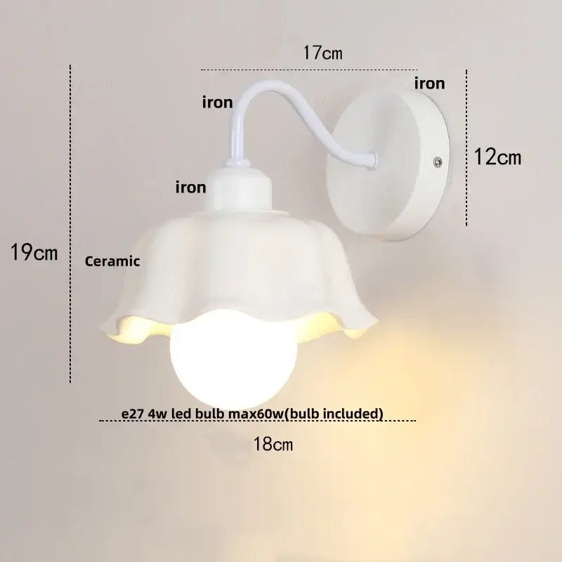 White Glass Iron Wall Sconce