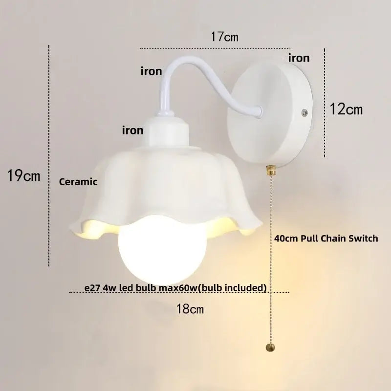 White Glass Iron Wall Sconce