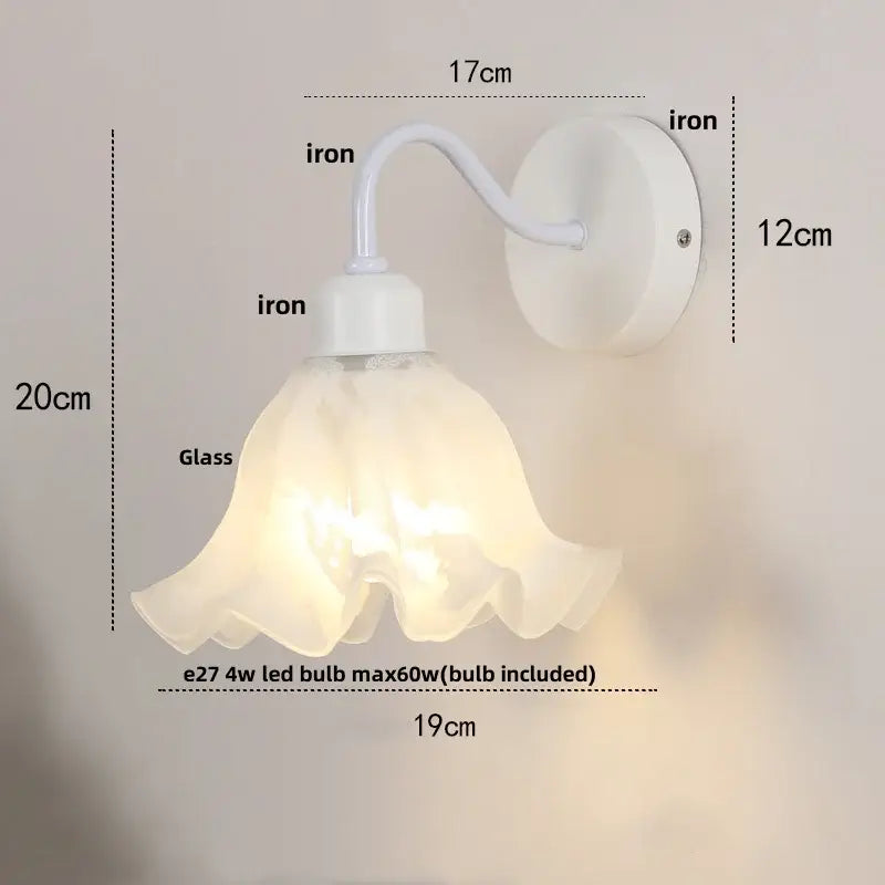 White Glass Iron Wall Sconce