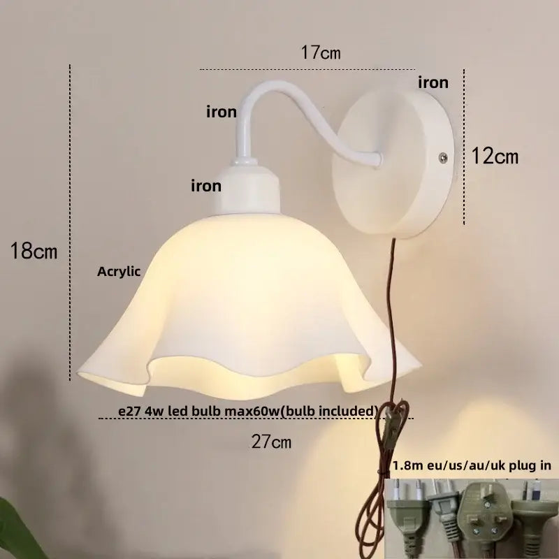 White Glass Iron Wall Sconce
