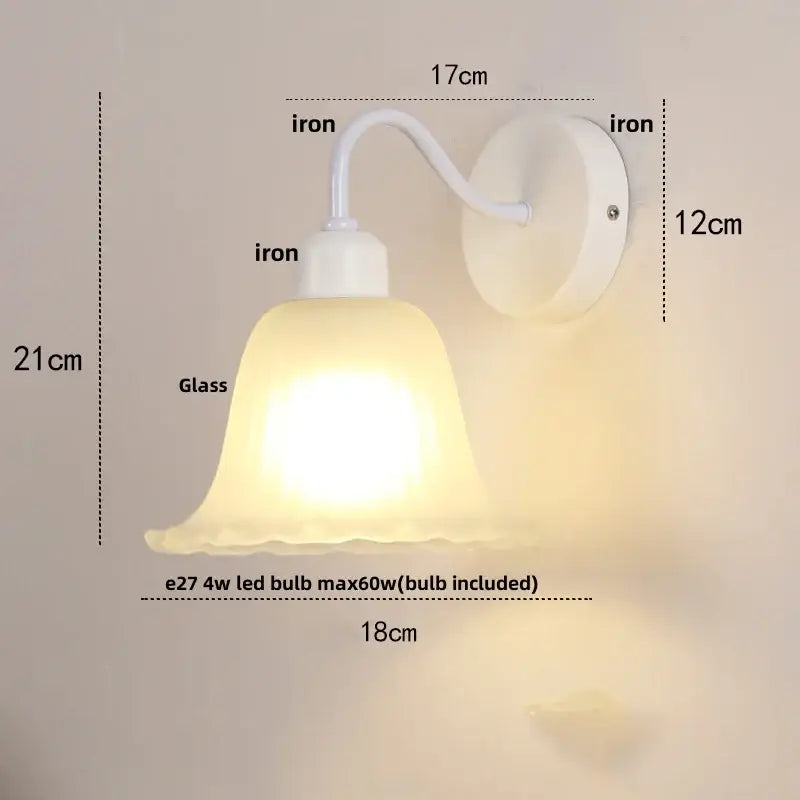 White Glass Pull Chain Sconce