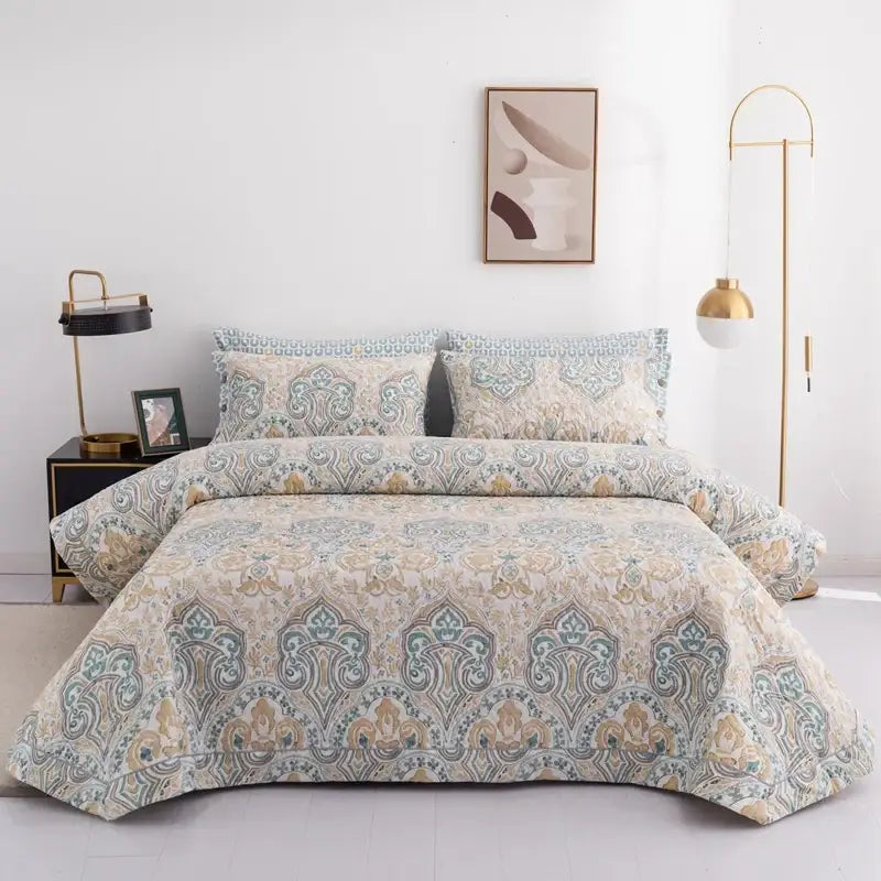 Green Quilted Bed Cover