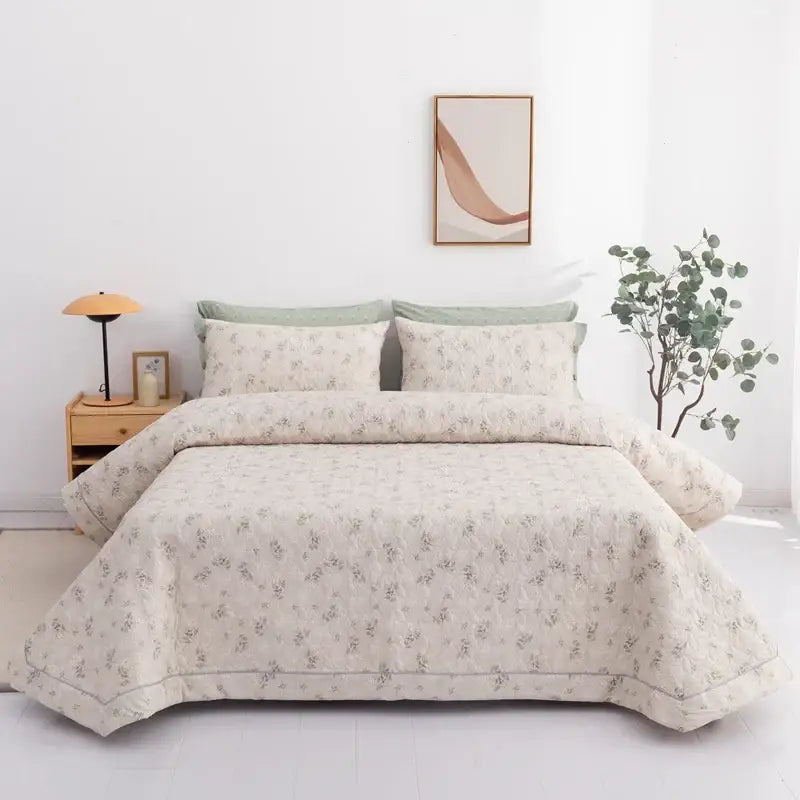Green Quilted Bed Cover