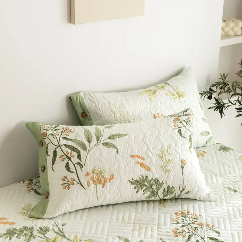Green Quilted Bed Cover
