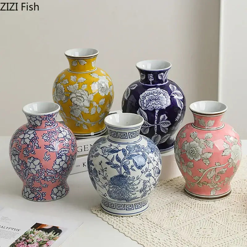 Yellow Porcelain Vase Decor
