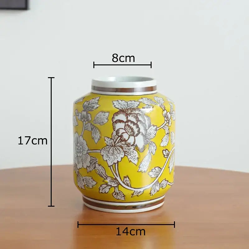Yellow Porcelain Vase Decor