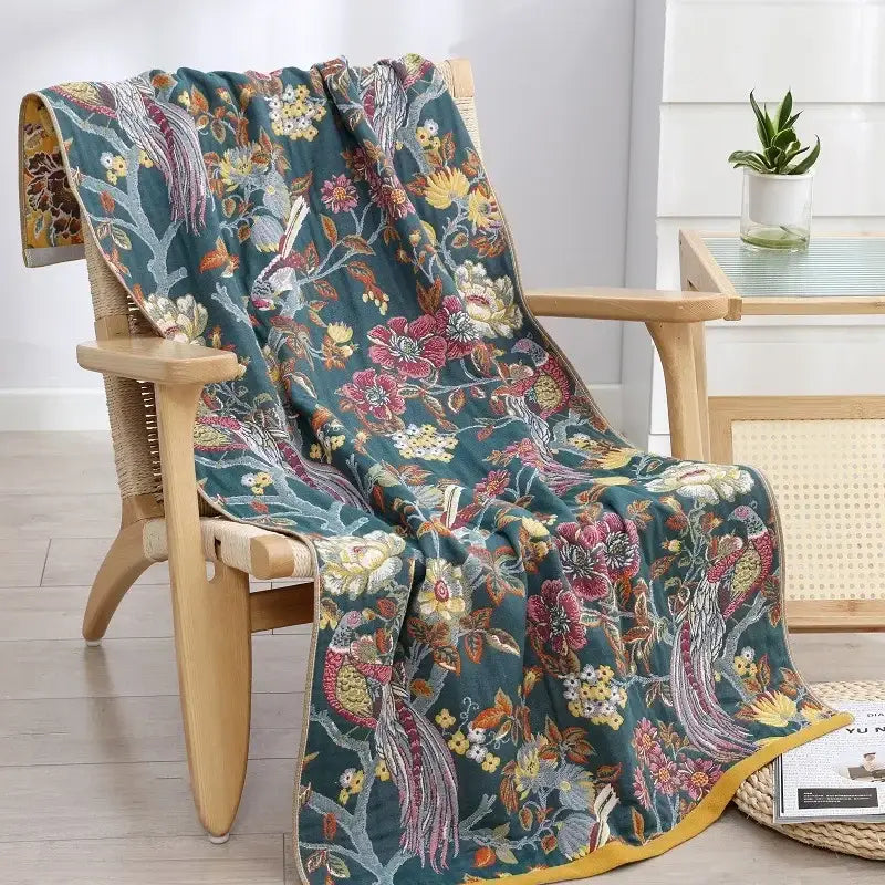 Yellow Cotton Gauze Bath Towel