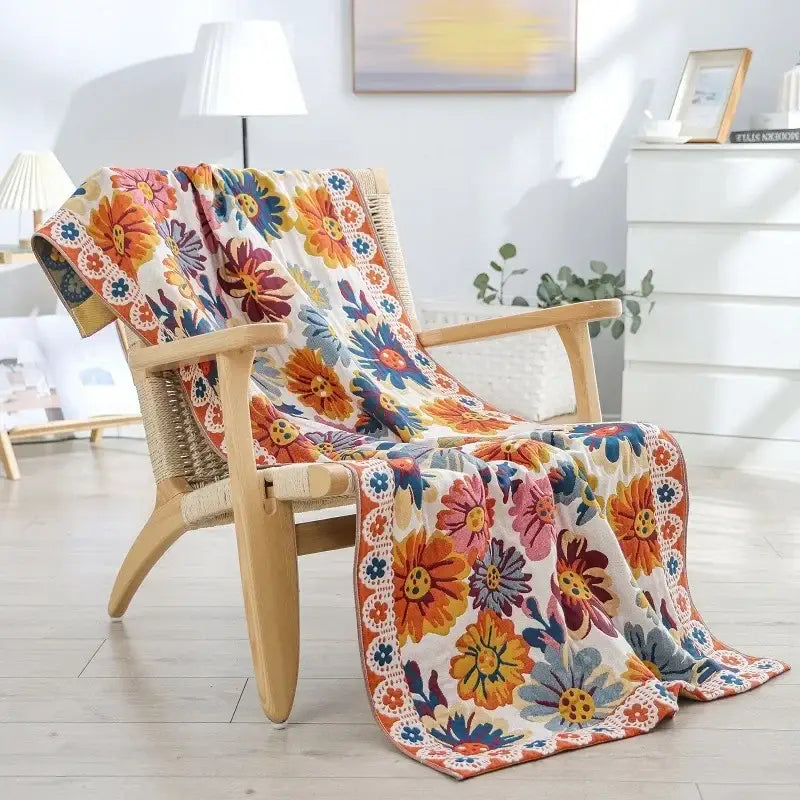 Yellow Cotton Gauze Bath Towel