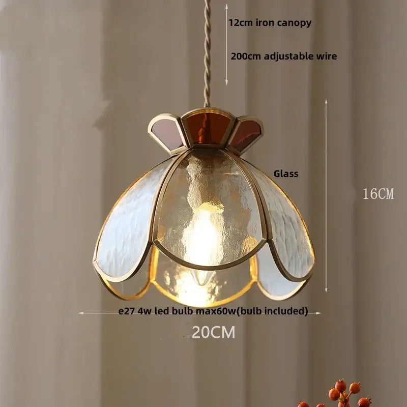 Green Glass Brass Pendant Lamp