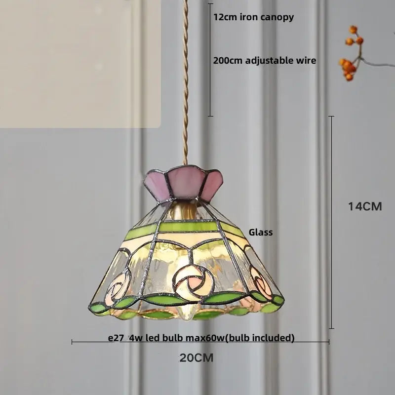 Green Glass Brass Pendant Lamp