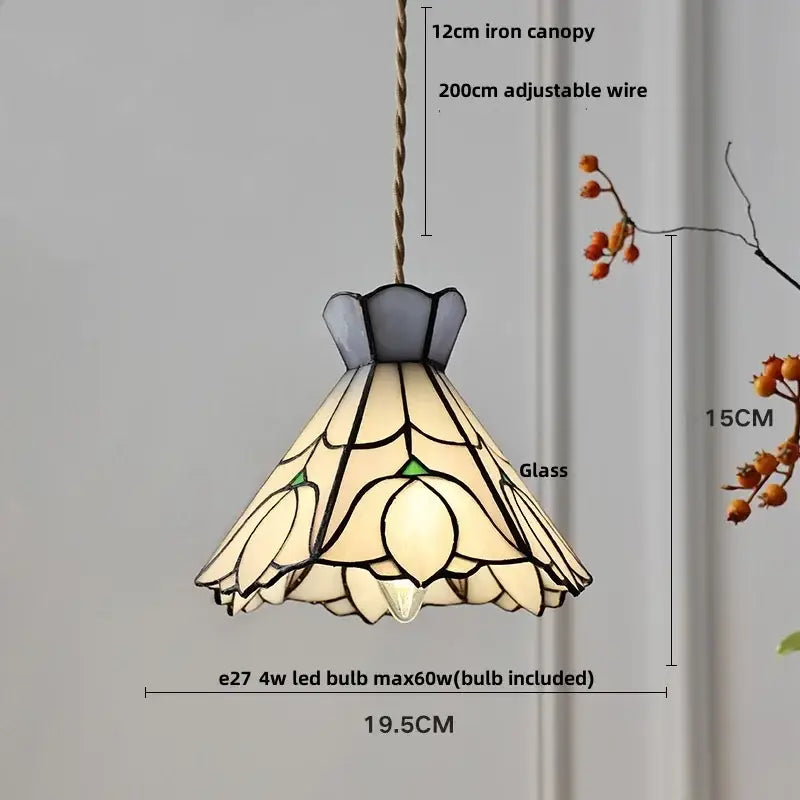 Green Glass Brass Pendant Lamp