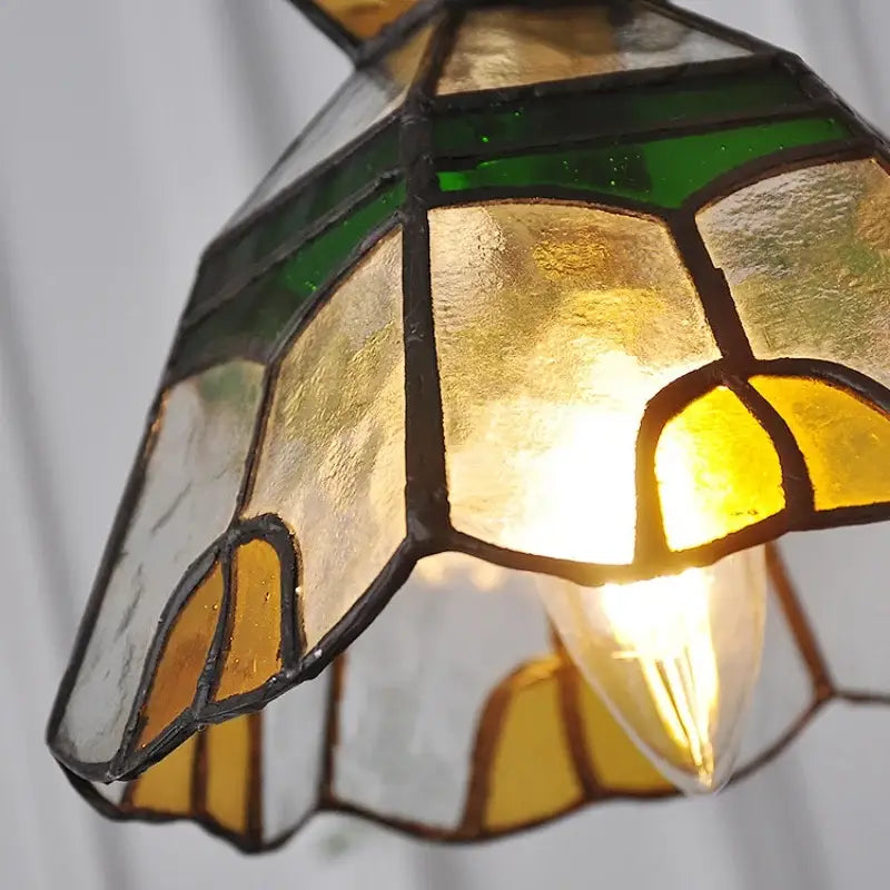 Green Glass Brass Pendant Lamp