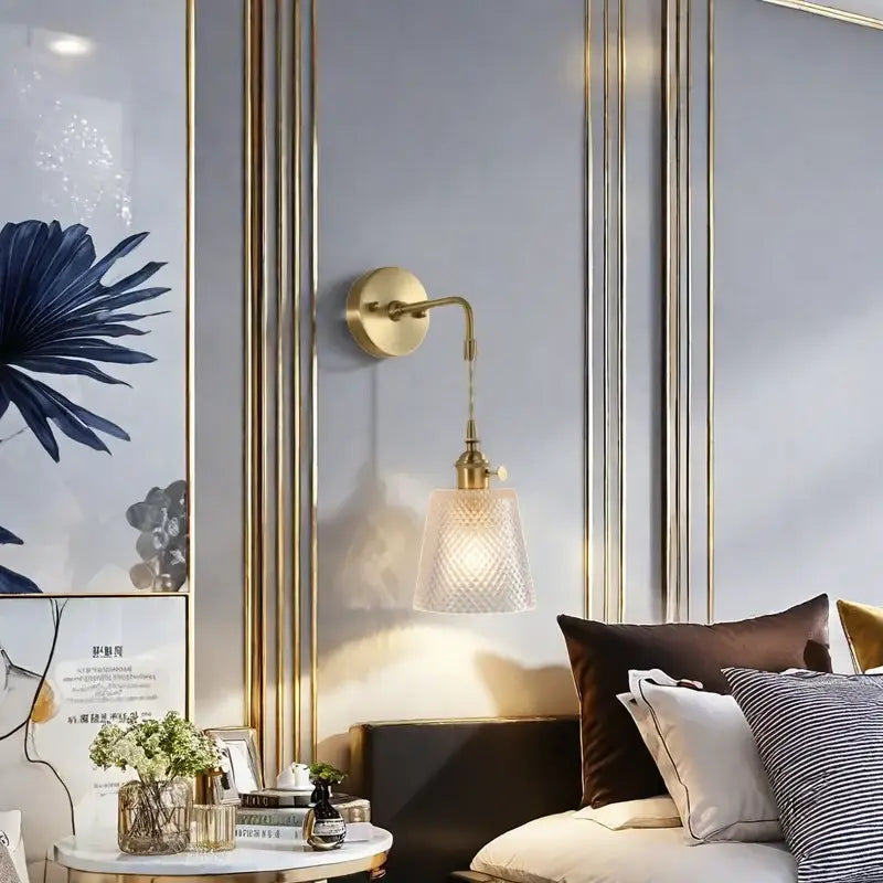 Brass Glass LED Wall Sconce