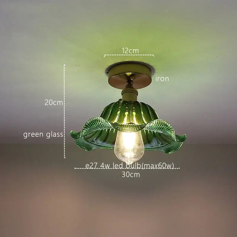 Green Stripe Glass Pendant