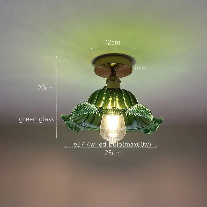 Green Stripe Glass Pendant