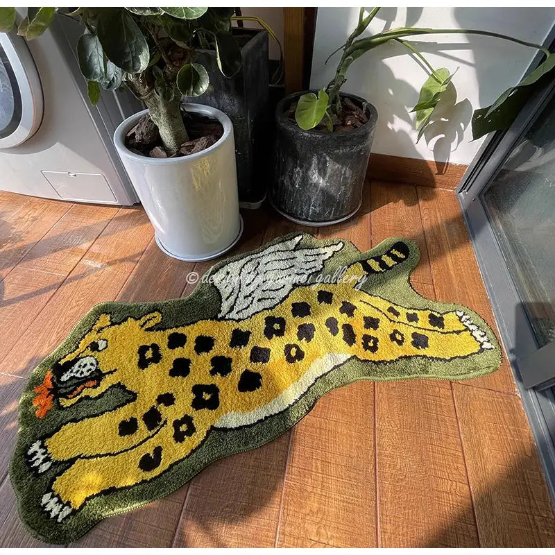 Olive Green Animal Rug