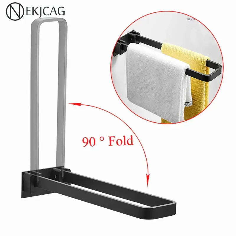 Black Aluminum Towel Rack