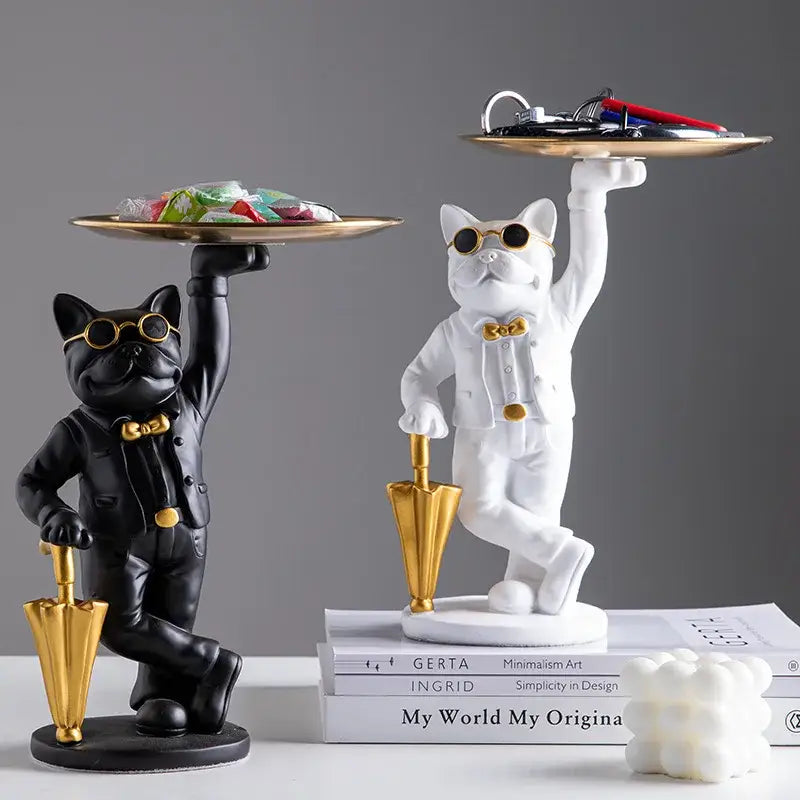 Black Resin Cat Tray