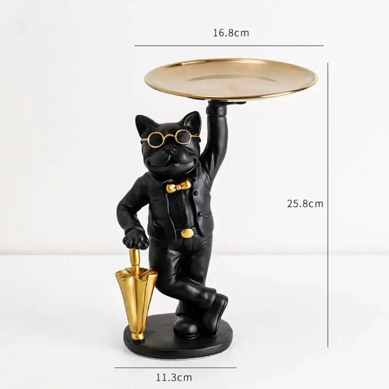 Black Resin Cat Tray