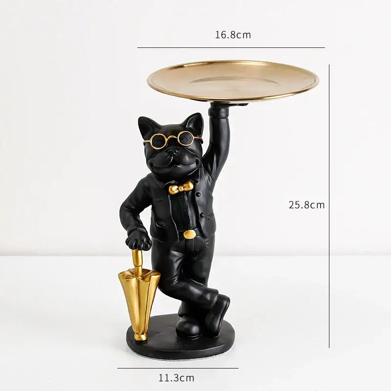 Black Resin Cat Tray