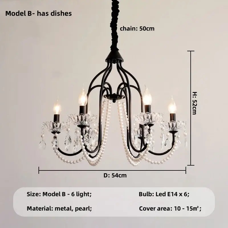 Black E14 Candle Chandelier
