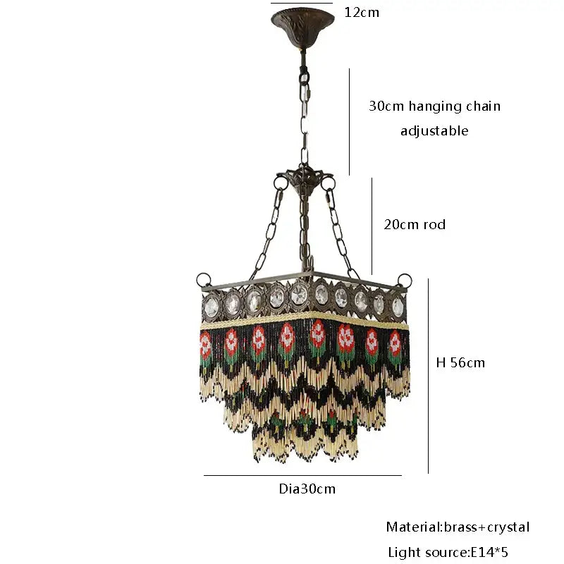 Brass Crystal Floral Chandelier
