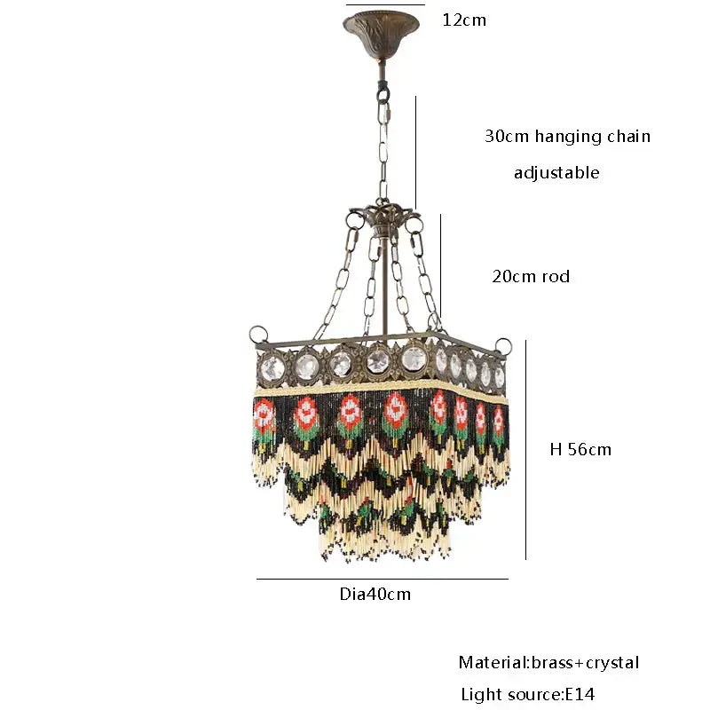 Brass Crystal Floral Chandelier