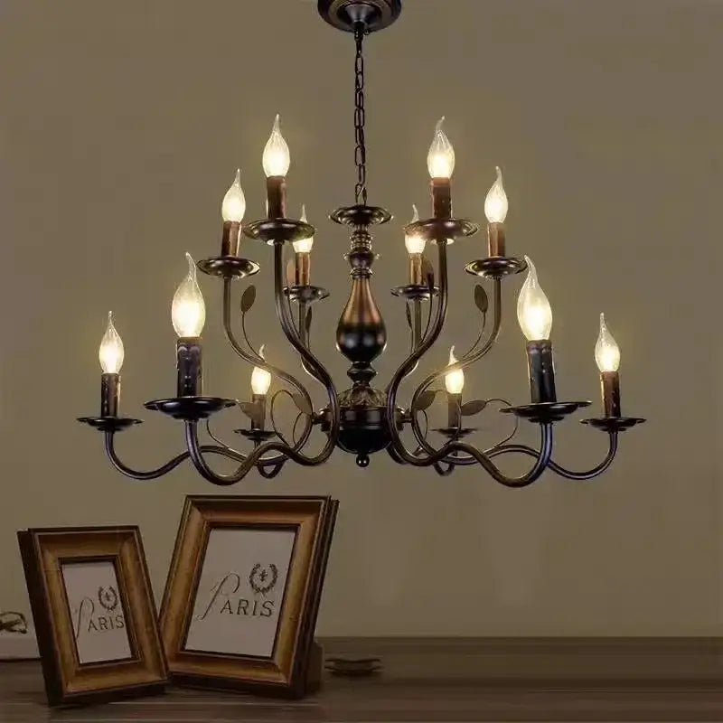 Antique Bronze Candle Chandelier
