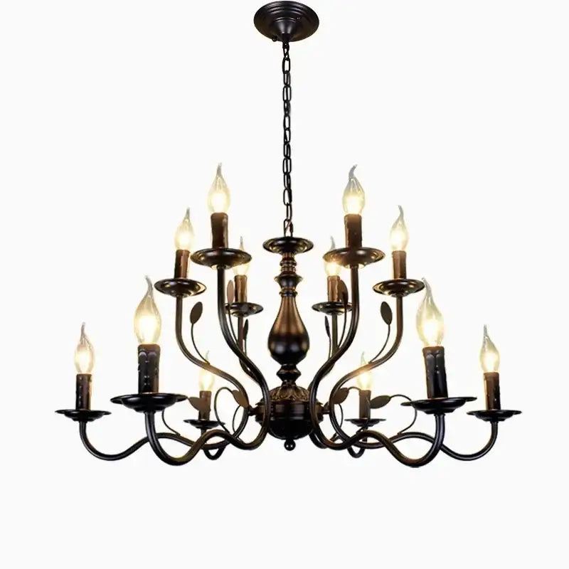 Antique Bronze Candle Chandelier
