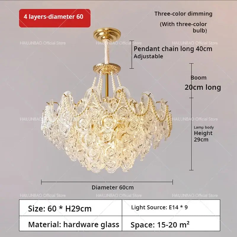 Pearl Rose Gold Chandelier