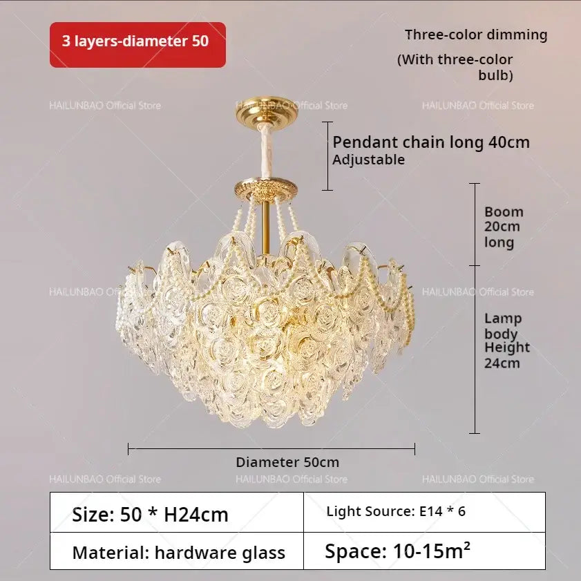 Pearl Rose Gold Chandelier