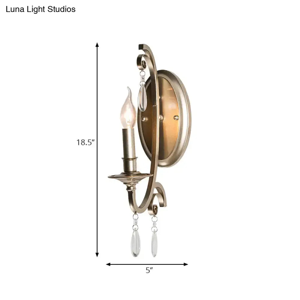 Brass Crystal Sconce Light
