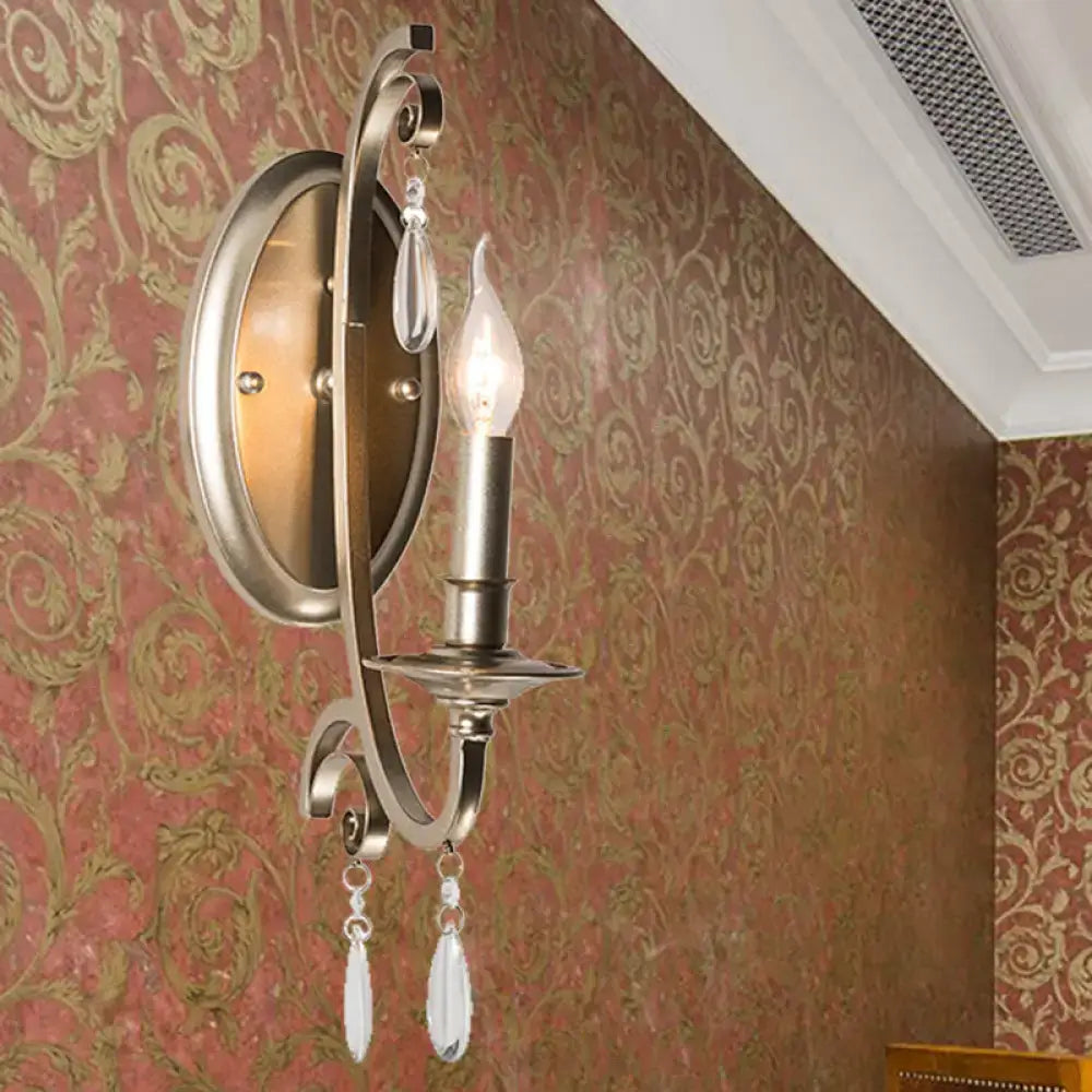 Brass Crystal Sconce Light
