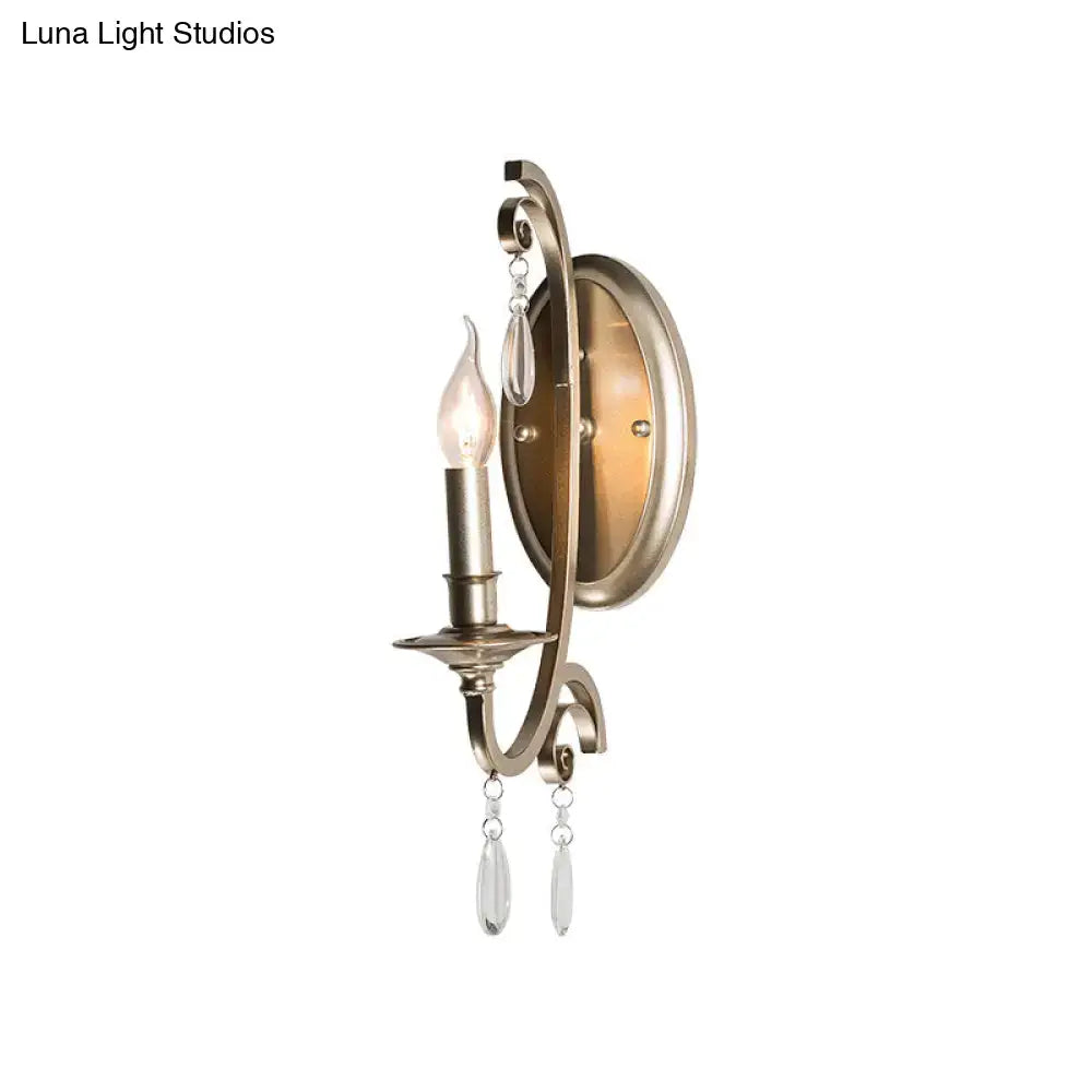 Brass Crystal Sconce Light