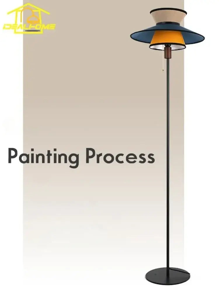 Black Amber Living Room Floor Lamp