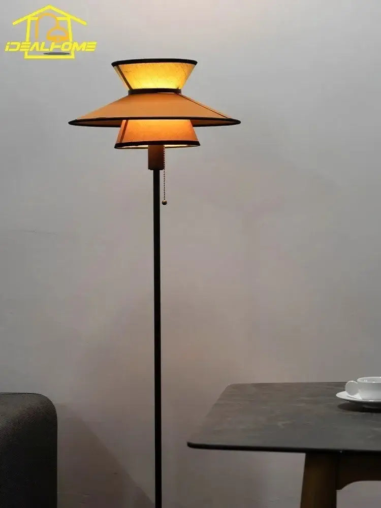 Black Amber Living Room Floor Lamp