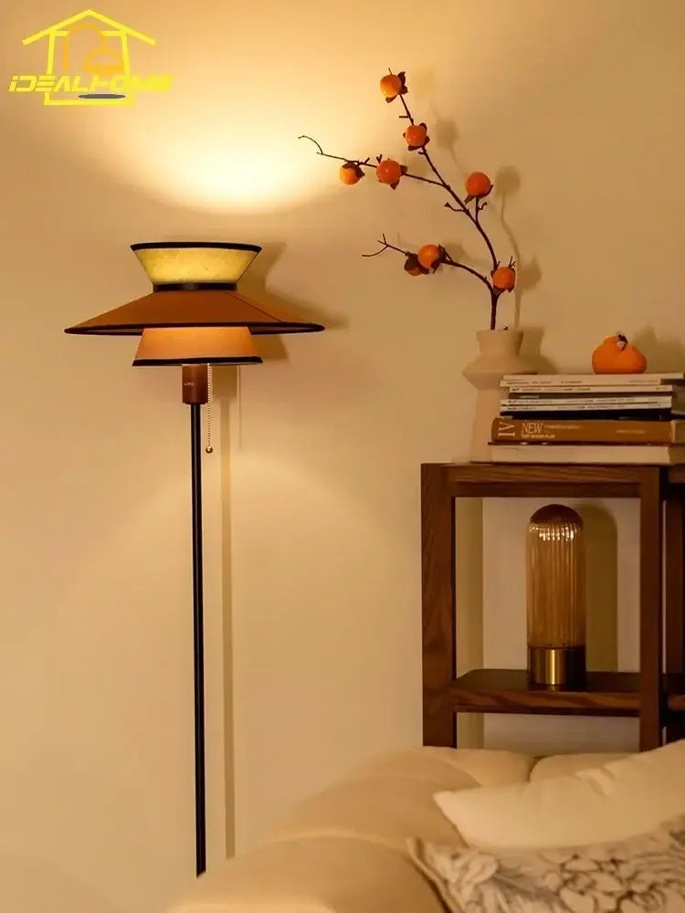 Black Amber Living Room Floor Lamp