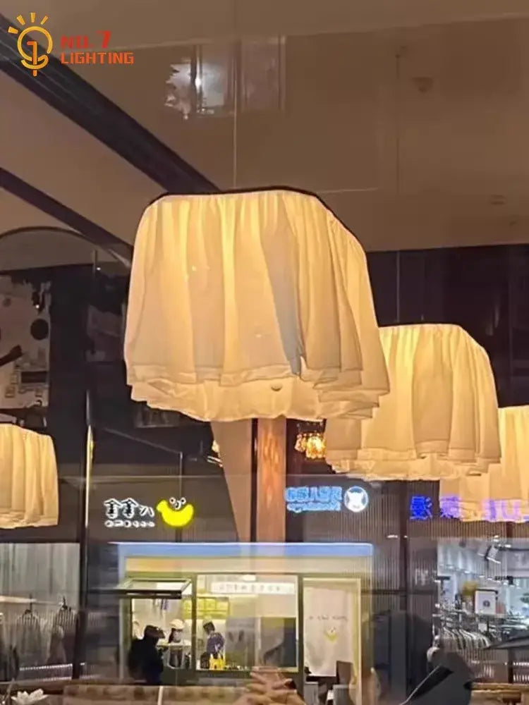 Pleated Fabric Pendant Light