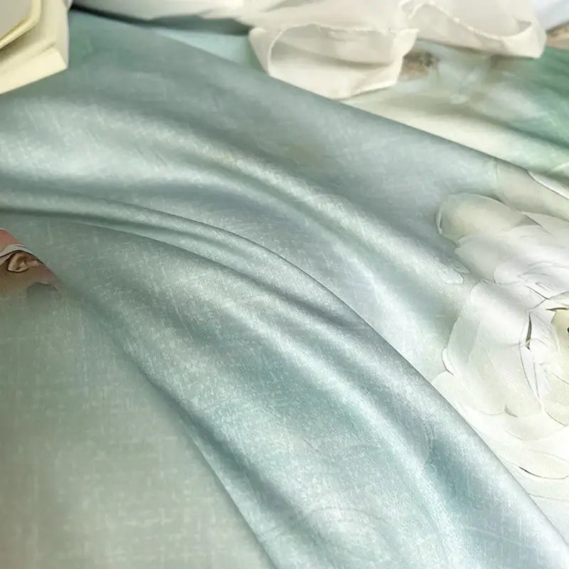 Mint Lace Ruffle Bedding