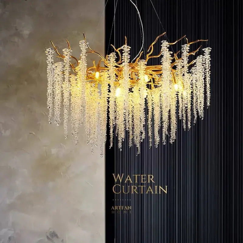 Gold Crystal Branch Chandelier for Wall or Ceiling