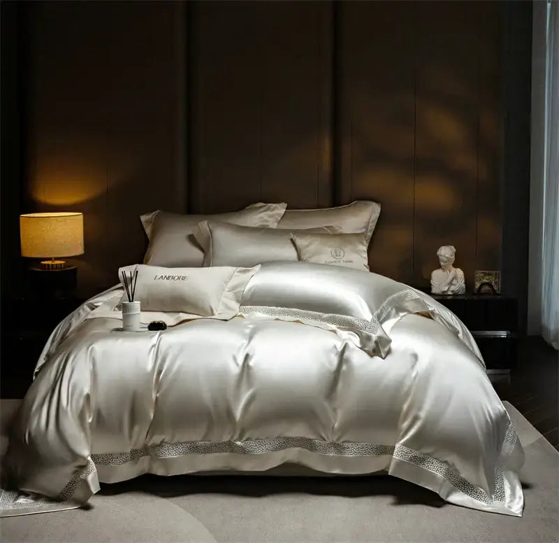 White Silver Luxury Bedding