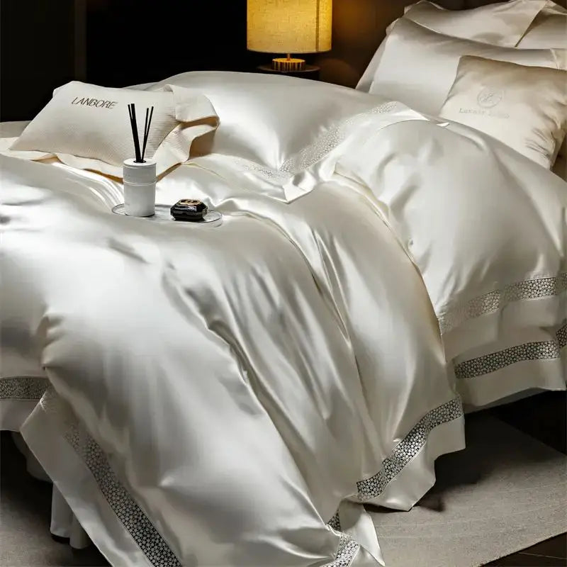 White Silver Luxury Bedding