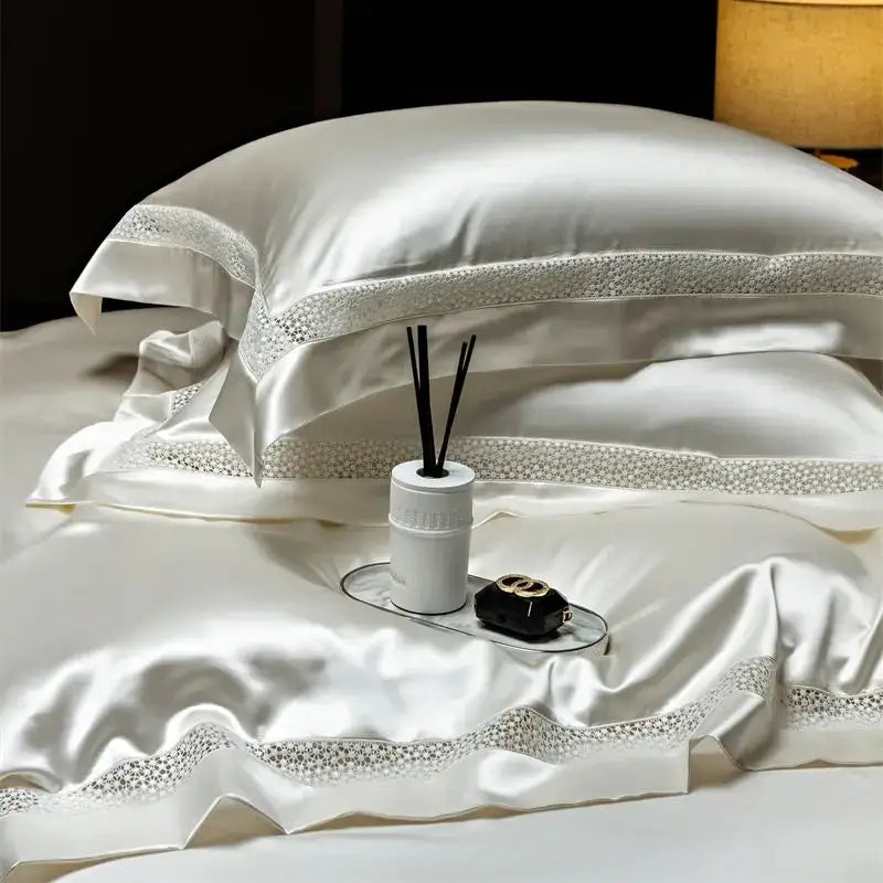 White Silver Luxury Bedding