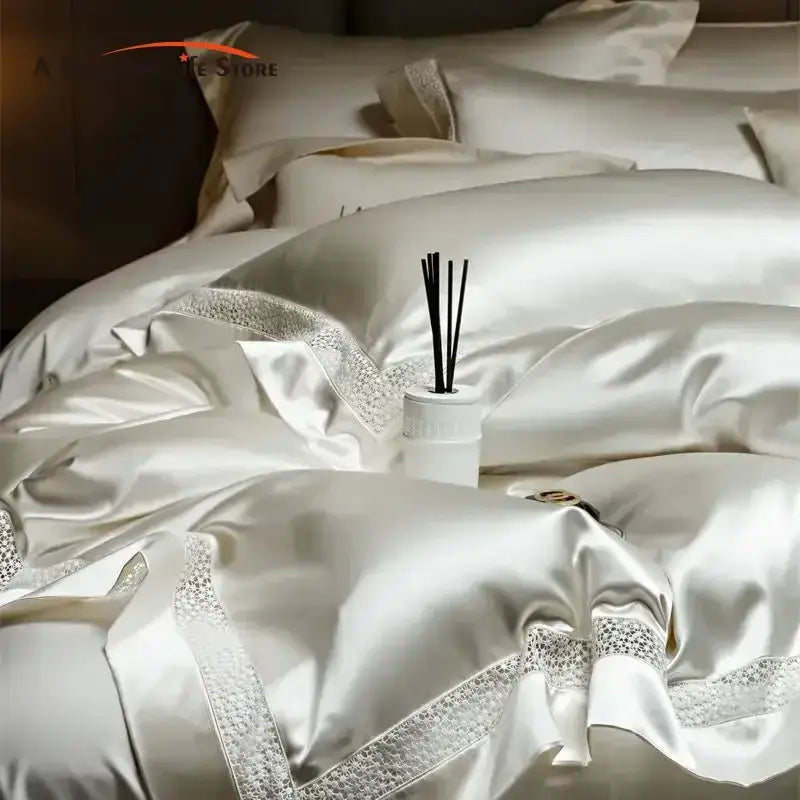 White Silver Luxury Bedding