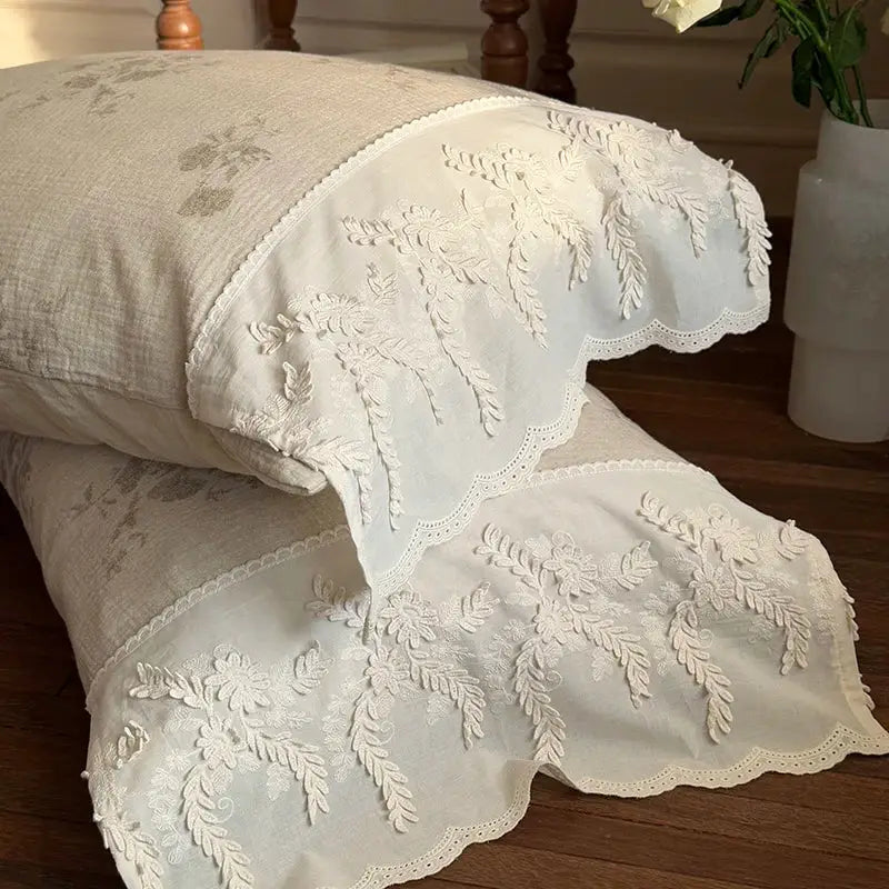 Cream Cotton Lace Duvet