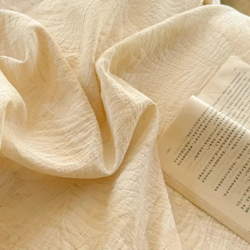 Cream Linen Ruffles Bedding