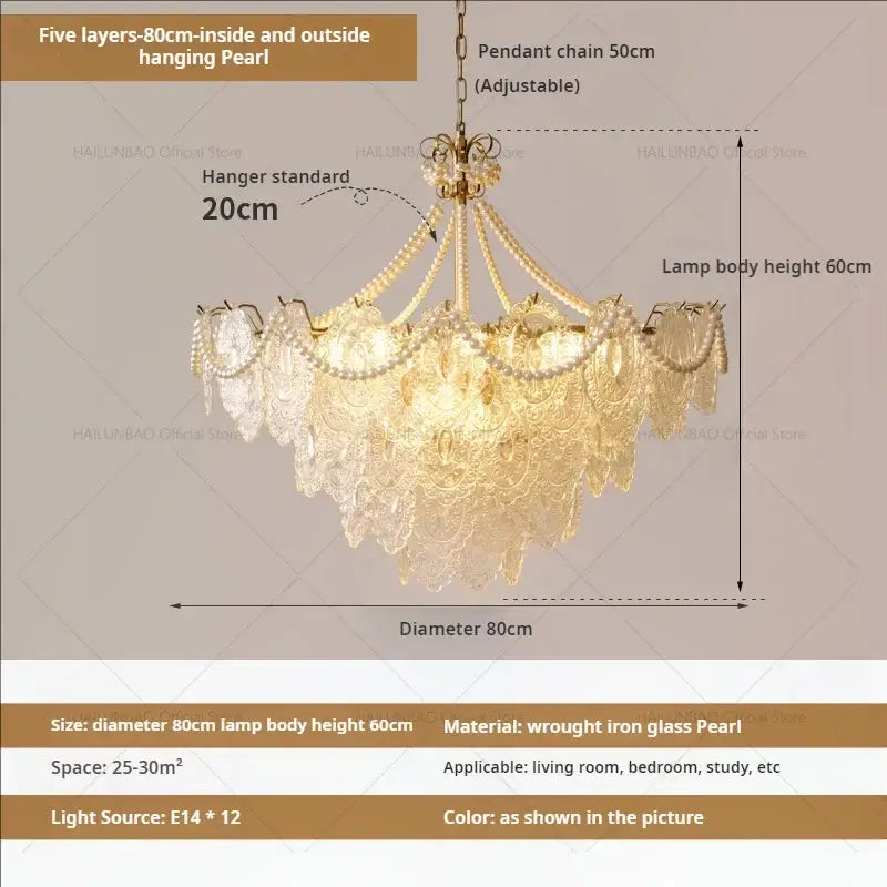 Cream Crystal Chandelier