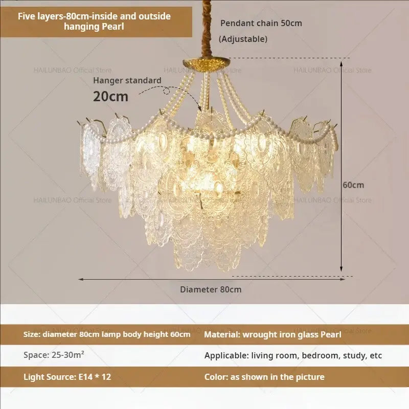 Cream Crystal Chandelier